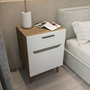 Hanah Home Losso Mesilla de Noche Blanco y Roble